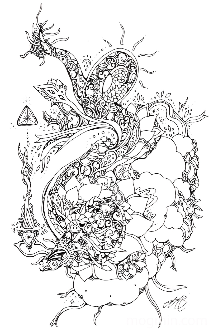 Gem Story より Tanzanite『Dragon』の線画
